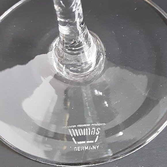 2 Thomas Crystal Holiday White Wine Glasses Fancy Tall Goblets - Picture 8 of 8